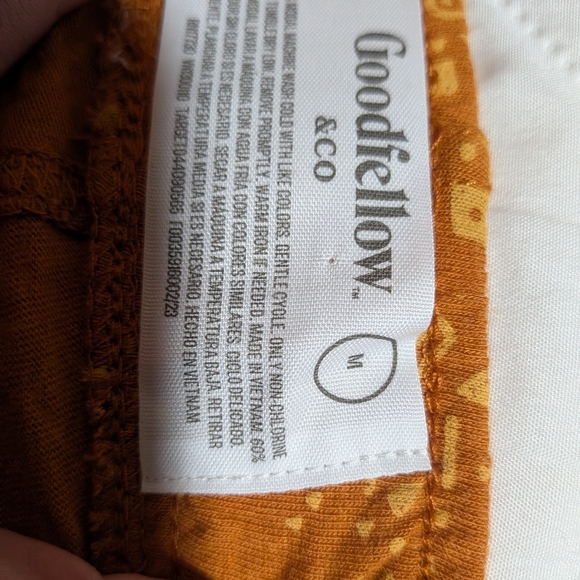 Goodfellow & Co Knit PJ Shorts Orange & Yellow With Pockets And Button Fly - Picture 8 of 9